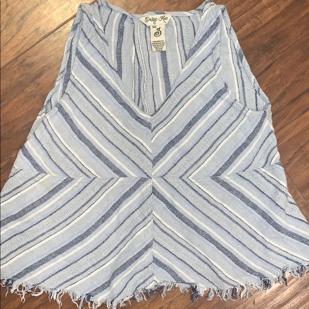 Indigo Rein stripped blouse with open back